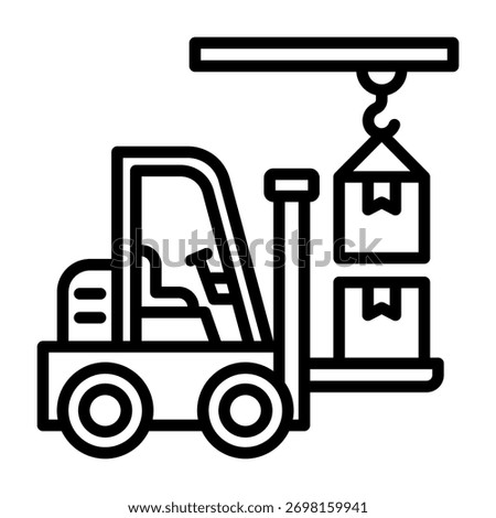 Cargo Handling Icon Line Style Vector Illustration