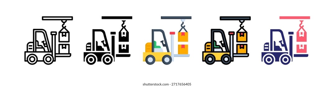 Cargo Handling Multiple Style Icon Set Collection..