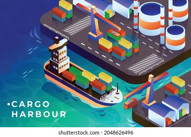 Puerto de carga - Isometric Illustration
