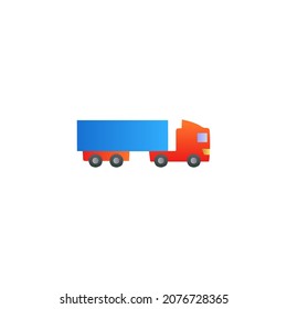 cargo, haulage, shipping truck icon in gradient color, isolated on whitebackground 