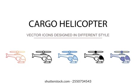 Carga projeto ícone helicóptero com fundo branco ilustração stock