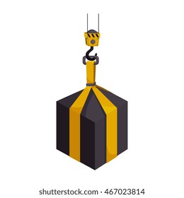 cargo hook hang hanging heavy object industry weight container vector graphic isolated illustration