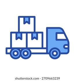 Cargo Icon Ilustración vectorial azul