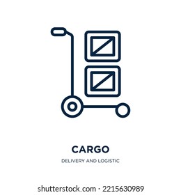 cargo icon from delivery and logistic collection. Thin linear cargo, delivery, container outline icon isolated on white background. Line vector cargo sign, symbol for web and mobile