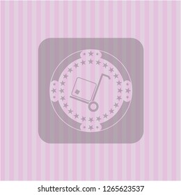 cargo icon inside badge with pink background
