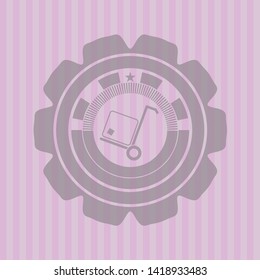 cargo icon inside badge with pink background