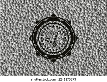 icono de carga dentro de la placa negra con fondo de burbujas grises. Ilustración vectorial. Detallado. 
