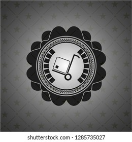 cargo icon inside black emblem. Vintage.