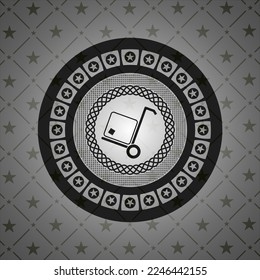 icono de carga dentro del emblema negro. 