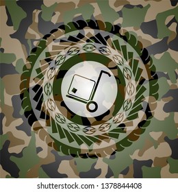 cargo icon inside camouflaged emblem