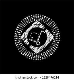 cargo icon inside chalk emblem