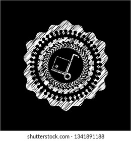 cargo icon inside chalk emblem