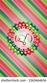 cargo icon inside christmas emblem.