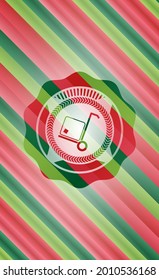 cargo icon inside christmas emblem. 