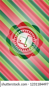 cargo icon inside christmas style badge..