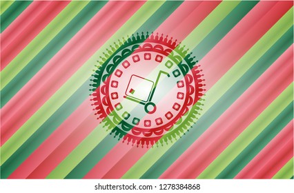 cargo icon inside christmas style emblem.