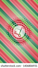 cargo icon inside christmas style emblem.