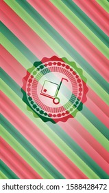 cargo icon inside christmas style emblem.