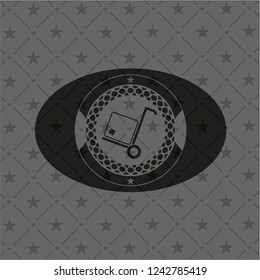 cargo icon inside dark badge or emblem