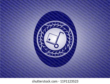 cargo icon inside emblem with jean high quality background