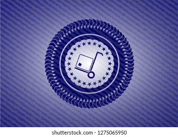cargo icon inside emblem with jean high quality background