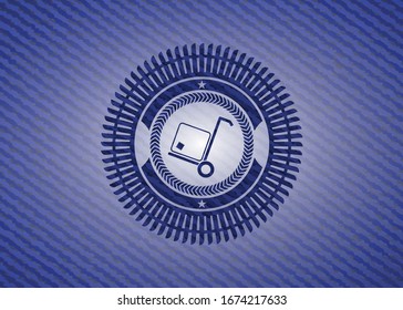 cargo icon inside emblem with jean high quality background