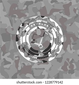 cargo icon inside grey camo texture