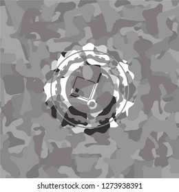 cargo icon inside grey camo texture