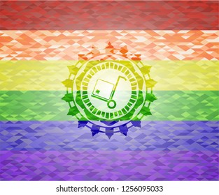 cargo icon inside lgbt colors emblem 