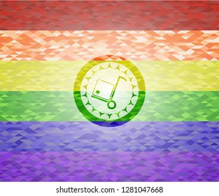cargo icon inside lgbt colors emblem 