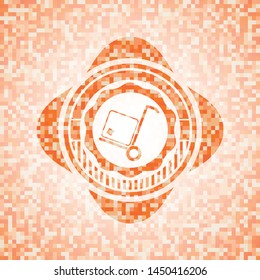 cargo icon inside orange mosaic emblem