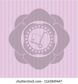 cargo icon inside pink emblem. Vintage.