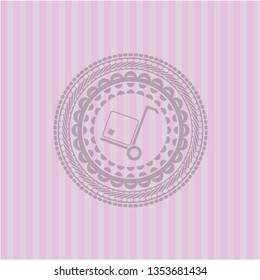 cargo icon inside pink icon or emblem