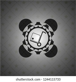 cargo icon inside realistic black emblem
