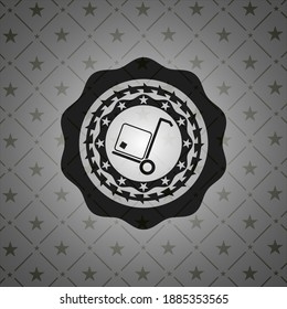 icono de carga dentro de un emblema negro realista. 