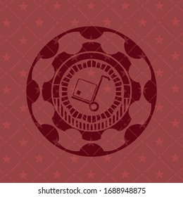 cargo icon inside realistic red emblem