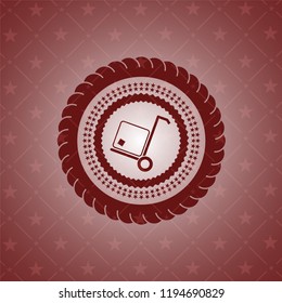 cargo icon inside red emblem. Vintage.