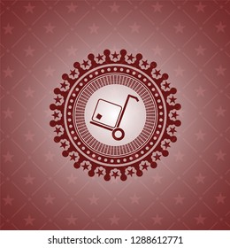cargo icon inside red emblem. Vintage.