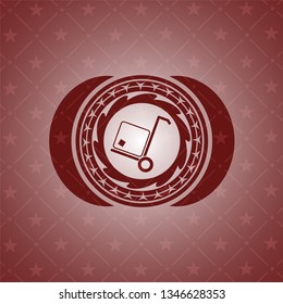 cargo icon inside red icon or emblem