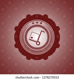 cargo icon inside red icon or emblem