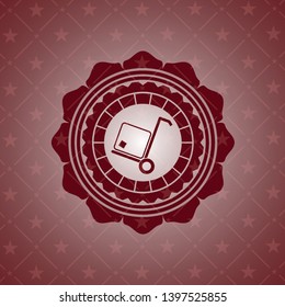 cargo icon inside red icon or emblem