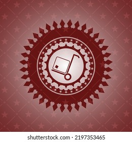 cargo icon inside red emblem. 