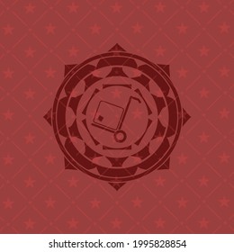 icono de carga dentro del emblema rojo retro. 