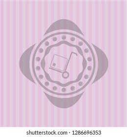 cargo icon inside retro style pink emblem