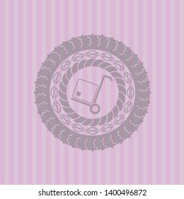 cargo icon inside retro style pink emblem