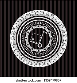 cargo icon inside silver badge or emblem
