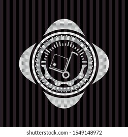 cargo icon inside silver badge or emblem