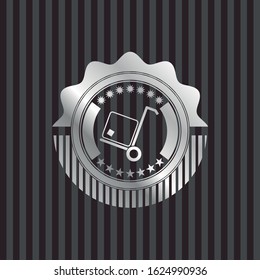 cargo icon inside silvery badge or emblem