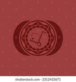 icono de carga dentro del emblema rojo vintage. 