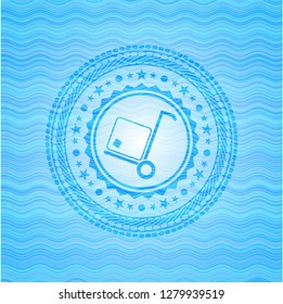 cargo icon inside water concept emblem background.